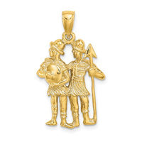 Textured Gemini Zodiac Pendant (14K) Popular Jewelry New York
