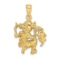 Textured Aquarius Zodiac Pendant (14K)