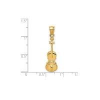 Glossy Textured Violin Pendant (14K)