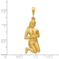 Satin Diamond-cut Virgo Zodiac Pendant (14K)