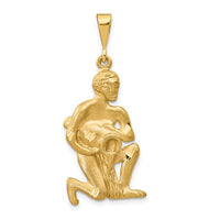Saint Diamond-cut Aquarius Zodiac Pendant (14K) Popular Jewelry New York