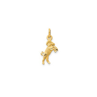 Satin Diamond-cut Aries Zodiac Pendant (14K)