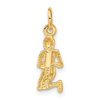 Satin Diamond-cut Virgo Zodiac Pendant (14K)