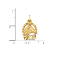 Horse Head in Horseshoe Pendant (14K)