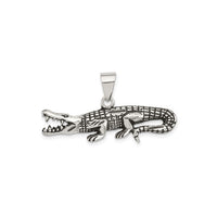 Antiqued Crocodile Pendant (Silver)