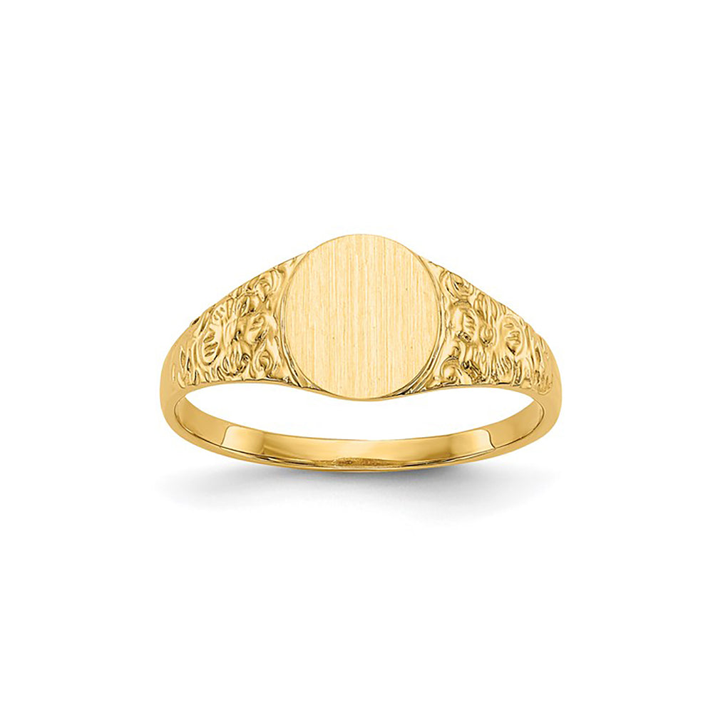 Textured Signet Pinky Ring (14K)
