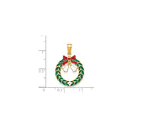Enamel Christmas Wreath Pendant (14K)