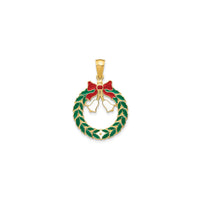 Enamel Christmas Wreath Pendant (14K)