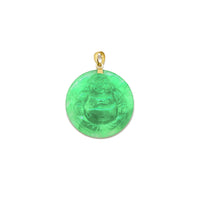 Jade lachende Boeddha medaillon hanger (14K) 14 karaat geelgoud, Popular Jewelry New York