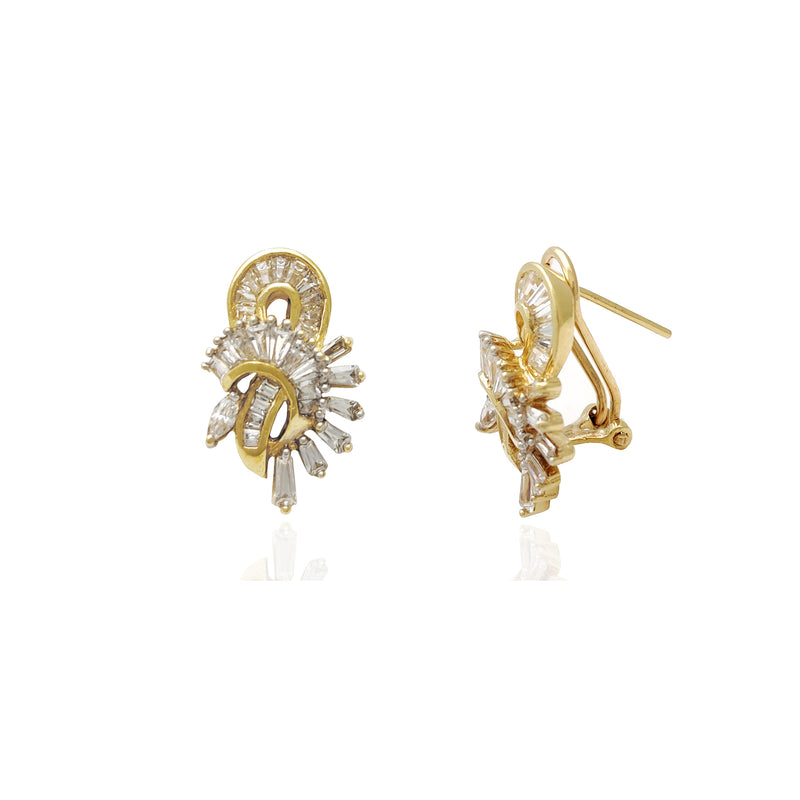 Prong CZ Chandelier Hanging Earrings (14K)  Popular Jewelry New York