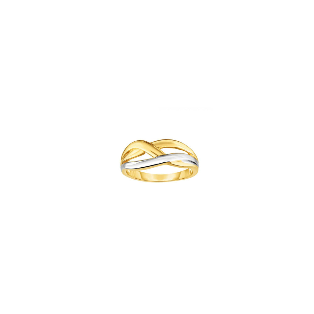 Two Tone Criss Cross Ring