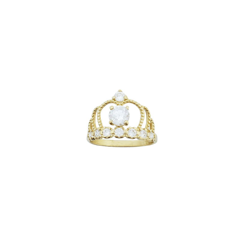 Heart Crown CZ Ring (14K)