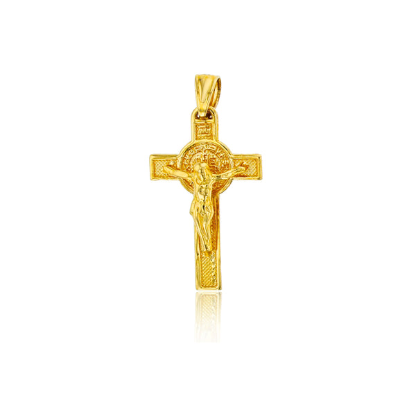 Multitextured Crucifix Cross Pendant (14K)