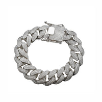 Iced-Out Cuban Bracelet (Silver)