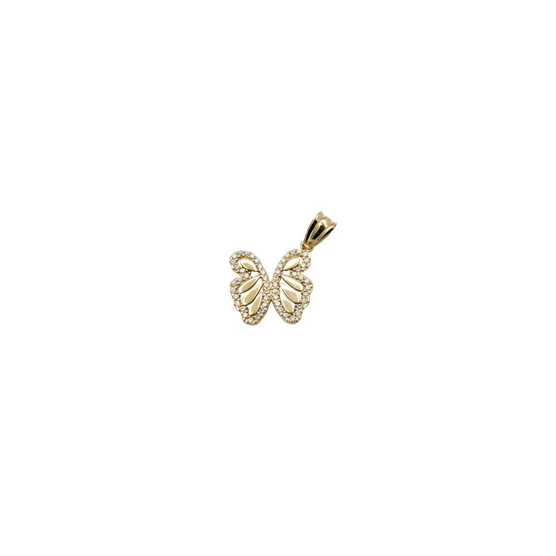 Small Dainty CZ Butterfly Pendant (14K)