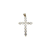 Single-Row Bezel CZ Cross Pendant (10K)