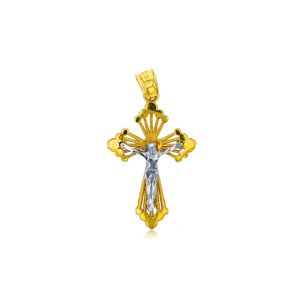 Two-Tone Cross Pendant (14K)