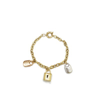 Cable Link Charm Bracelet (14K).