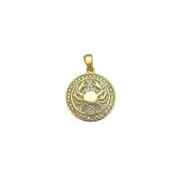 Cancer Zodiac Sign Medallion Pendant (Yellow Silver) Popular Jewelry New York