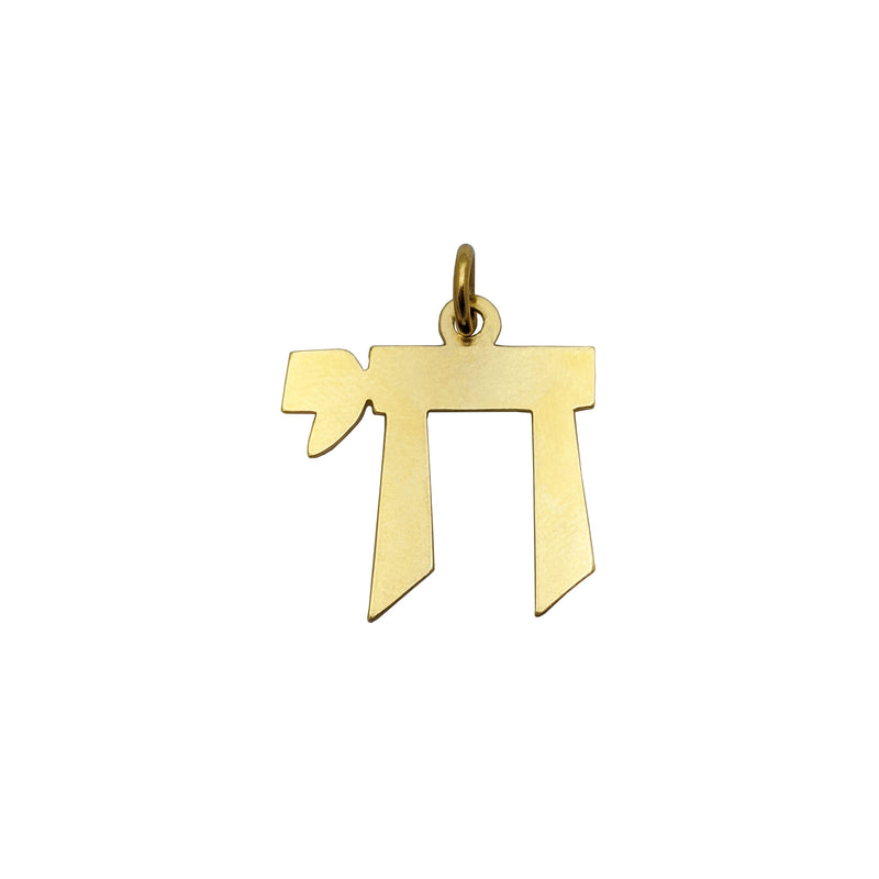 Chai Geometrical Pendant (14K) front - Popular Jewelry - New York