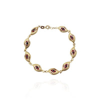 Chained Evil Eyes Bracelet (14K) New York Popular Jewelry