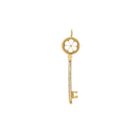 Pendente de chave de silhueta de flor de flor de configuração de canal (14K) Popular Jewelry New York