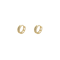 Channel Setting CZ Huggie Earrings (14K) Popular Jewelry New York