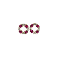 Open Circle Zirconia Stud Earrings (14K)