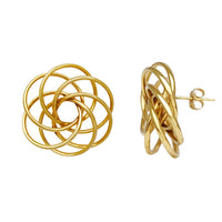 Circular Flower Stud Earrings (14K) Popular Jewelry New York