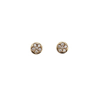Circular Zirconia Star Stud Earrings (14K)