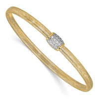 Cluster Barrier Mesh Soft Bangle Bracelet (14K) Popular Jewelry New York