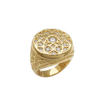 Cluster Stone-Setting Flower Design Men's Ring (14K) Popular Jewelry New York