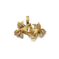 CockFighting Pendant (14K) 14 Karat Tri Tone, Yellow Gold, White Gold, Rose Gold, Animal, Popular Jewelry New York