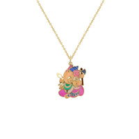 Colorful-Enameled Indian Ganesha Fancy Necklace (14K) Popular Jewelry New York