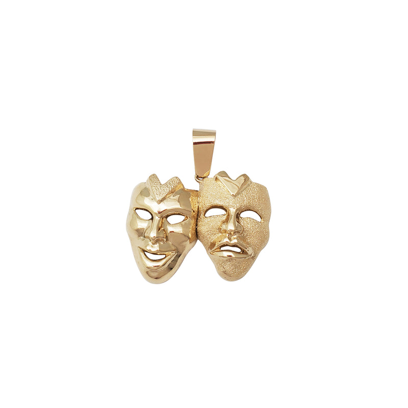 Comedy and Tragedy Theatre Mask Pendant (14K, 10K)