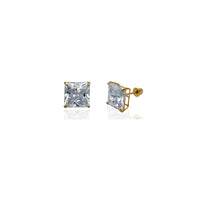 Princess-Cut CZ Stud Earrings (14K) Popular Jewelry New York