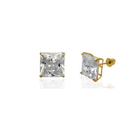 Princess-Cut CZ Stud Earrings (14K) Popular Jewelry New York