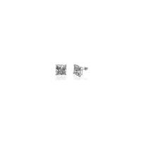 Zirconia Princess-Cut Solitaire Stud Earrings (14K)