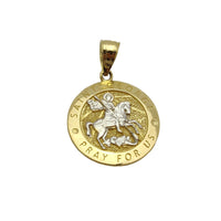 Saint George Round Medallion Pendant (14K) Popular Jewelry New York