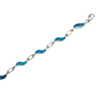 Crested Blue Opal Bracelet (Silver)