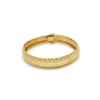 Criss-Cross Soft Bangle Bracelet (14K) Popular Jewelry, Yellow Gold, Diamond Cuts