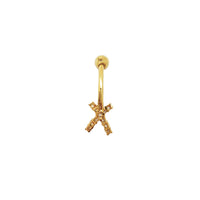 ແຫວນ Criss Cross CZ Stud Navel (14K) Popular Jewelry ເມືອງ​ນິວ​ຢອກ