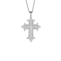 Iced-Out Cross Necklace (Silver)