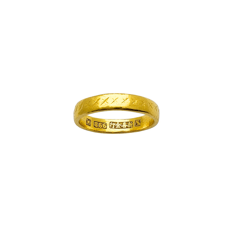 Cross Stitch Patterns Wedding Band Ring (24K) Popular Jewelry New York