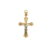 Two-Tone Crucifix Budded Cross Pendant (14K)