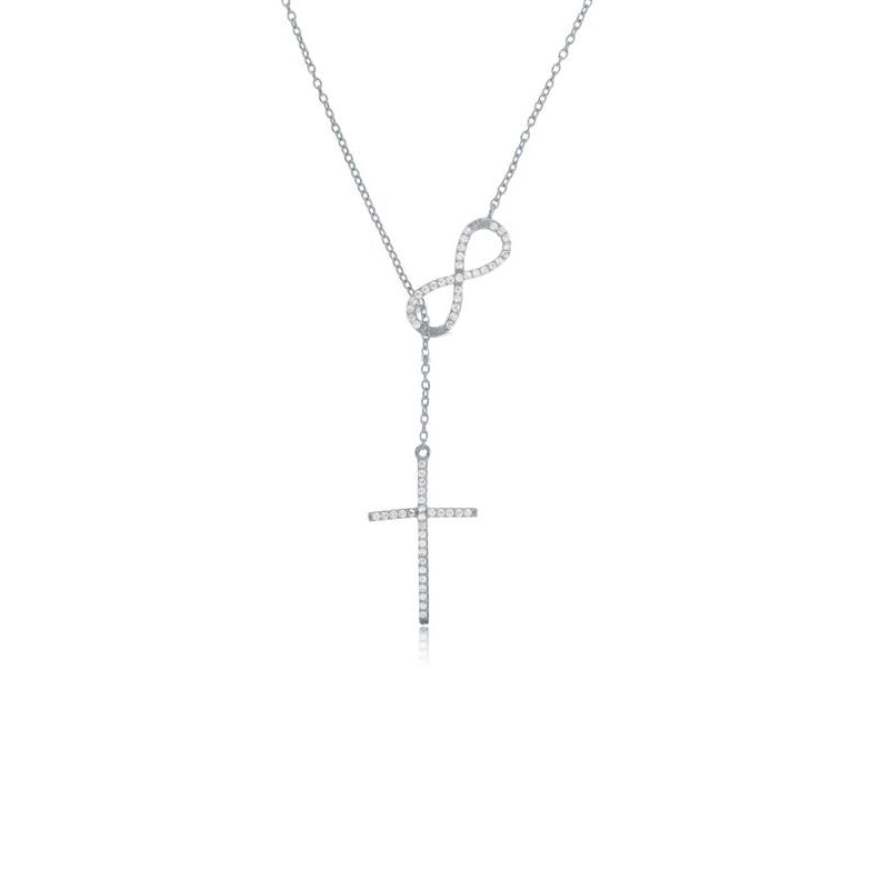 Cross and Infinity Necklace (Silver)