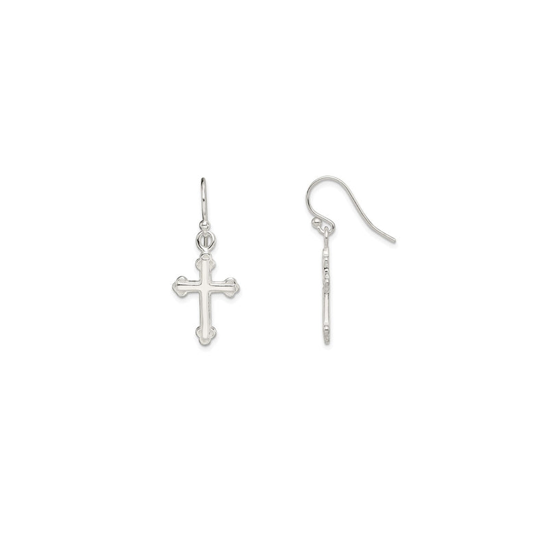 Cross Dangling Earrings (Silver)