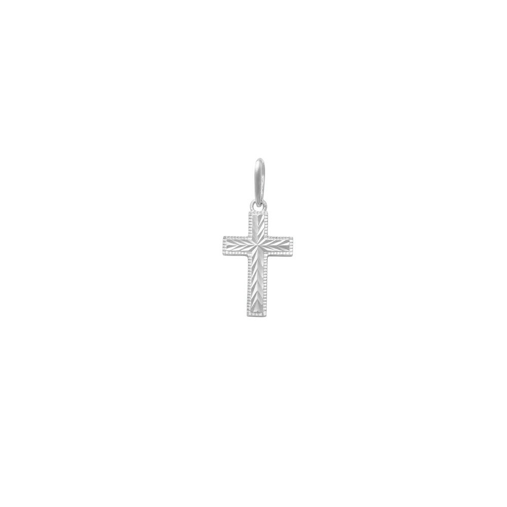 Diamond-cut Cross Pendant (14K)
