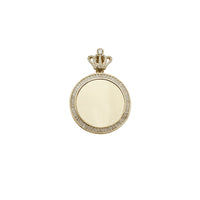 Crown Bail Round Picture CZ Pendant (14K)