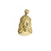 Ērkšķu kronis Jēzus galvas kulons (14K) 14 karātu dzeltenā zelta, dimanta griezumi, kristietība, Popular Jewelry NY